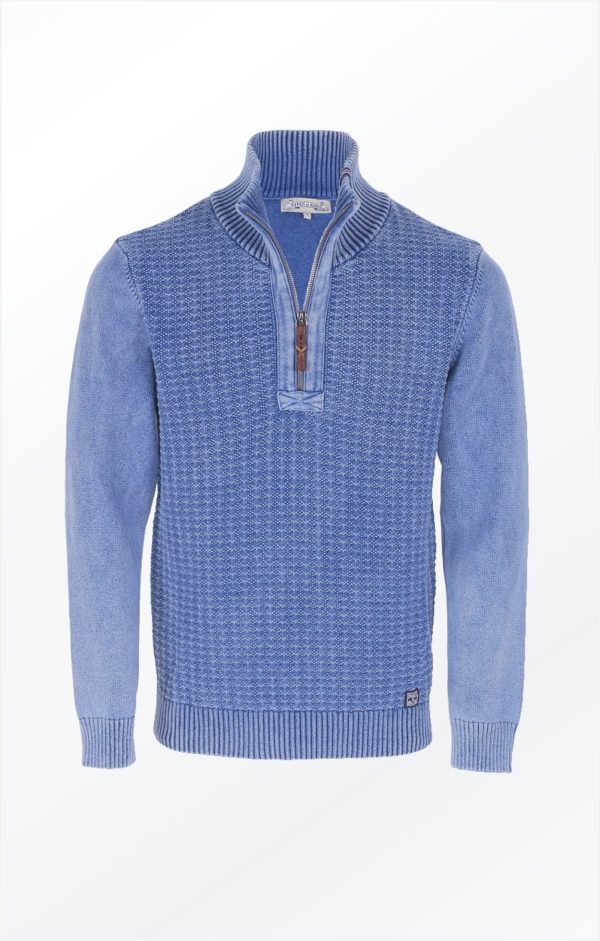 Flot Indigo Blå Pullover lavet i ren Bomuld til Mænd fra Piece of Blue